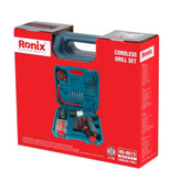 کیت دریل شارژی ۱۲ ولت ۲ باتری ۱۹ پارچه رونیکس RS-8613